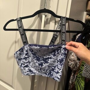 PINK Victoria's Secret Blue Velvet Crop Top